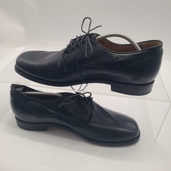 Men\'s Hitchcock Black Leather Oxford Plain Toe Shoes Size 13 E Wide main image 8